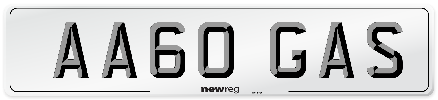 AA60 GAS Front Number Plate