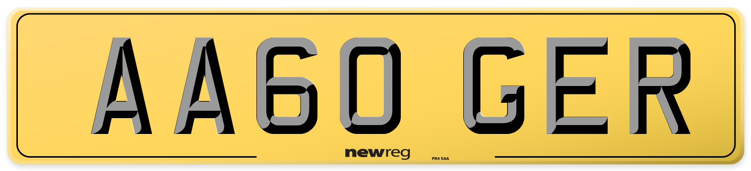 AA60 GER Rear Number Plate