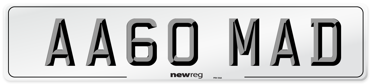 AA60 MAD Front Number Plate
