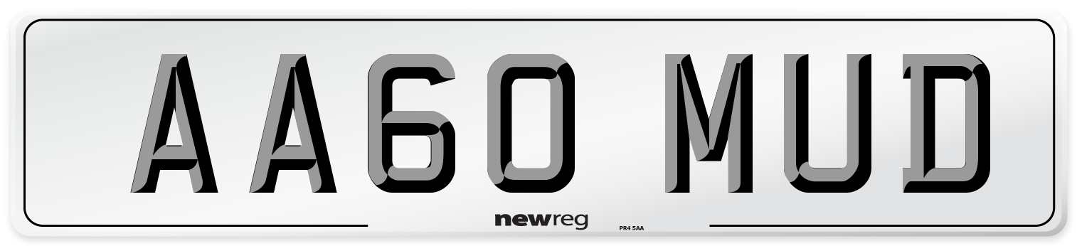 AA60 MUD Front Number Plate