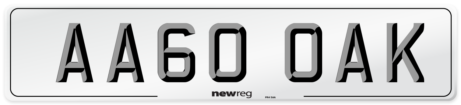 AA60 OAK Front Number Plate