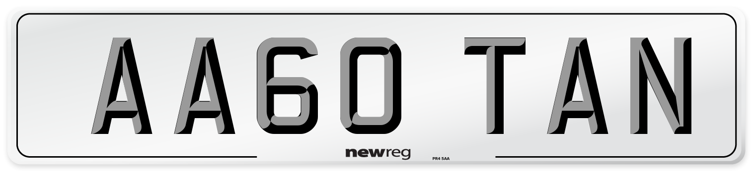 AA60 TAN Front Number Plate