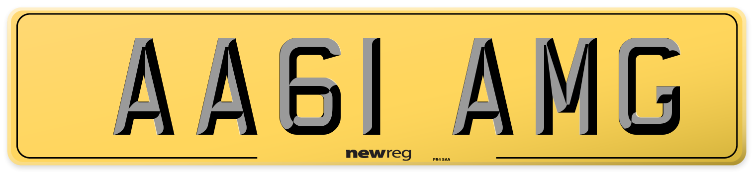 AA61 AMG Rear Number Plate