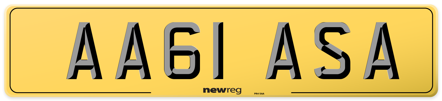 AA61 ASA Rear Number Plate