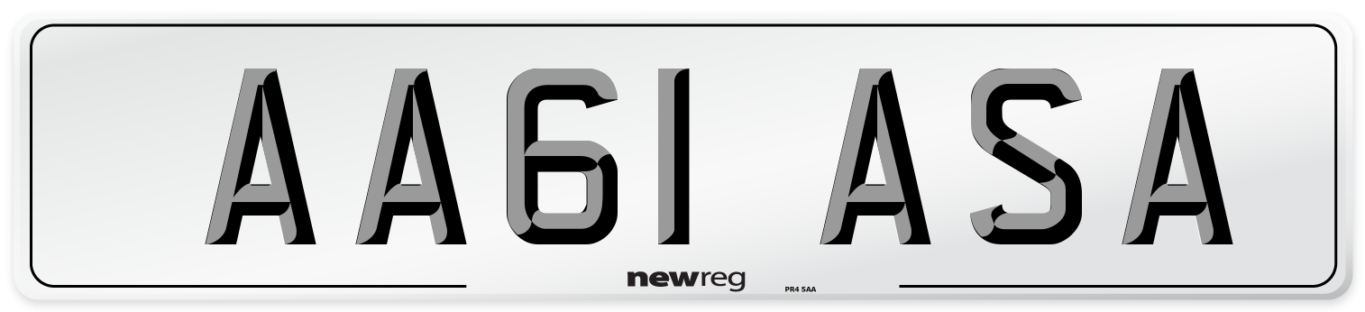 AA61 ASA Front Number Plate