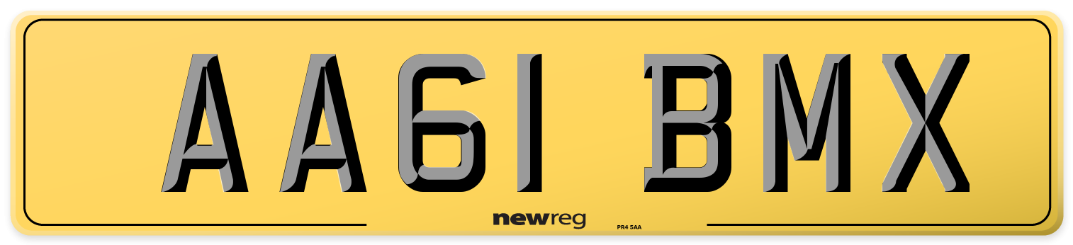 AA61 BMX Rear Number Plate