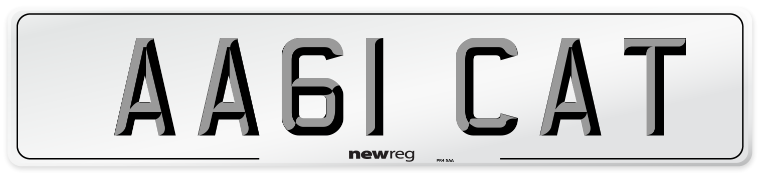 AA61 CAT Front Number Plate