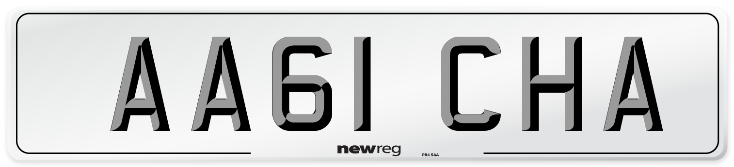 AA61 CHA Front Number Plate