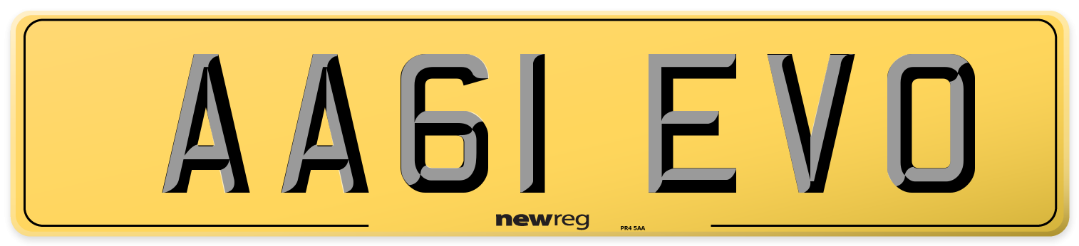 AA61 EVO Rear Number Plate