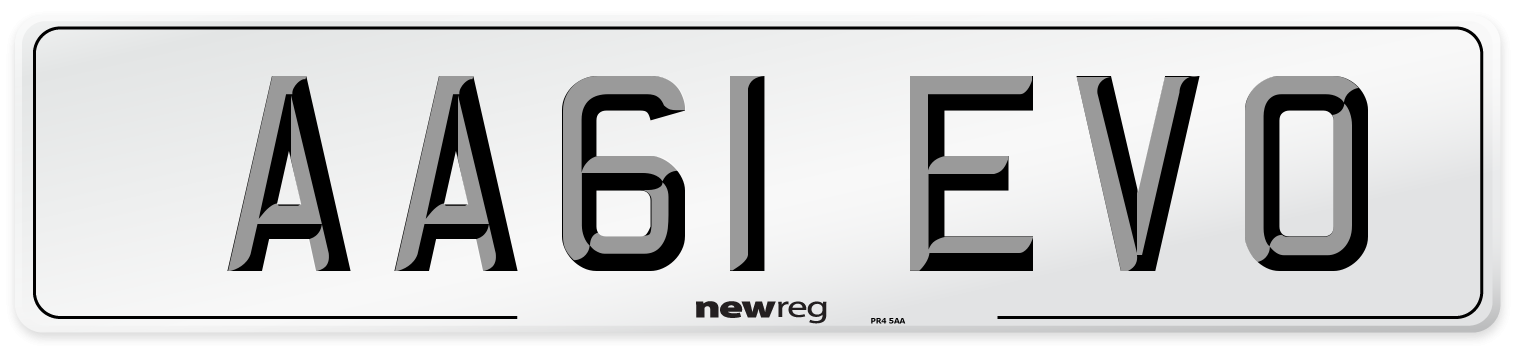 AA61 EVO Front Number Plate