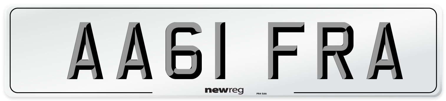 AA61 FRA Front Number Plate