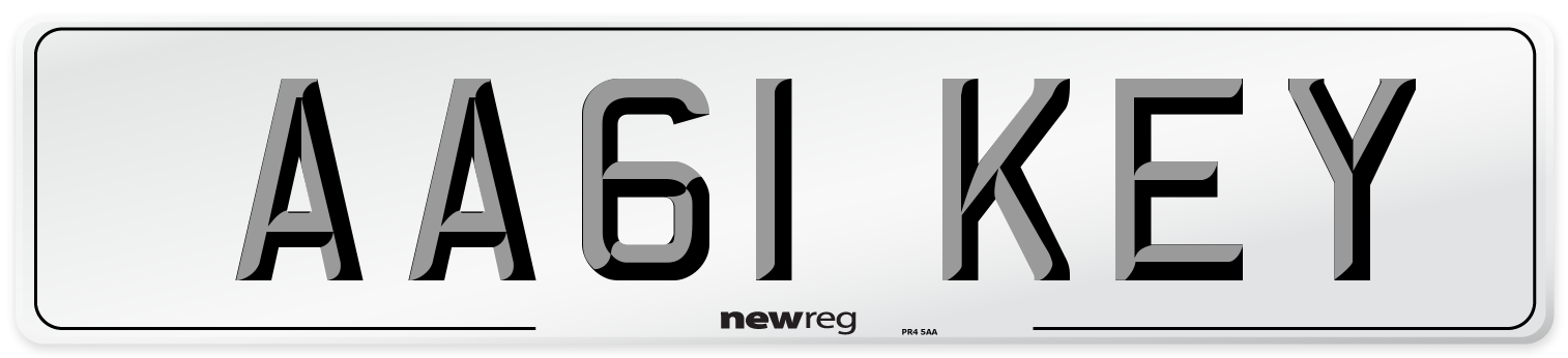 AA61 KEY Front Number Plate