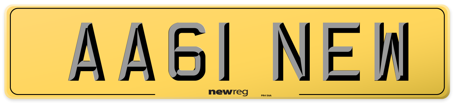 AA61 NEW Rear Number Plate