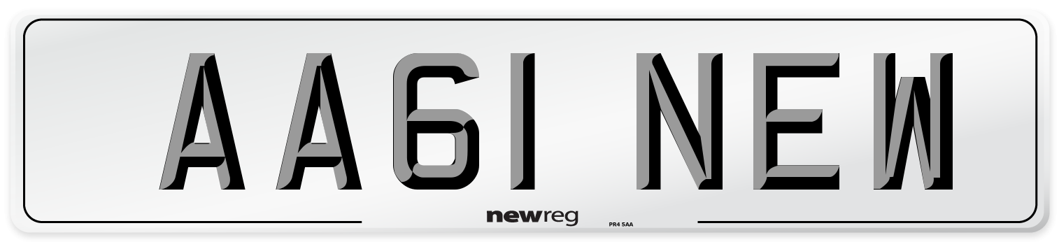 AA61 NEW Front Number Plate