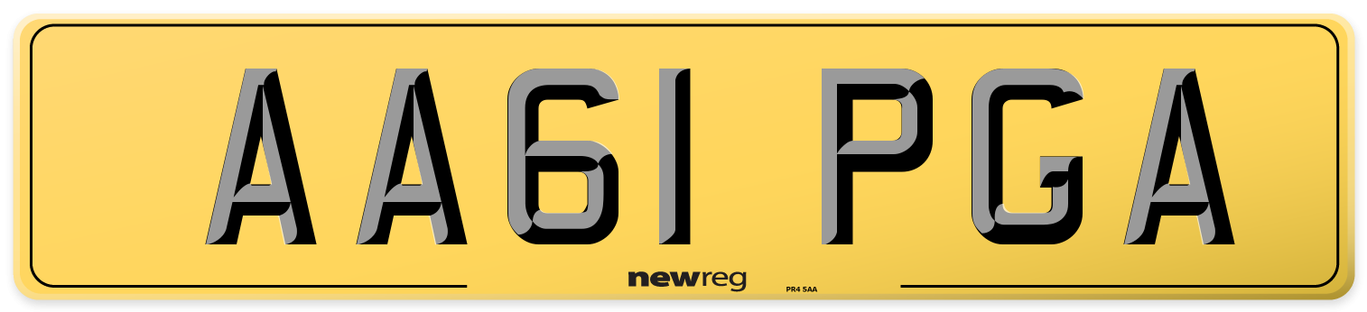 AA61 PGA Rear Number Plate