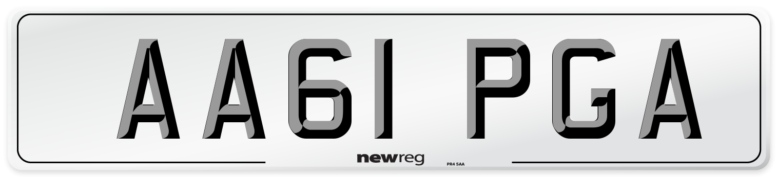 AA61 PGA Front Number Plate