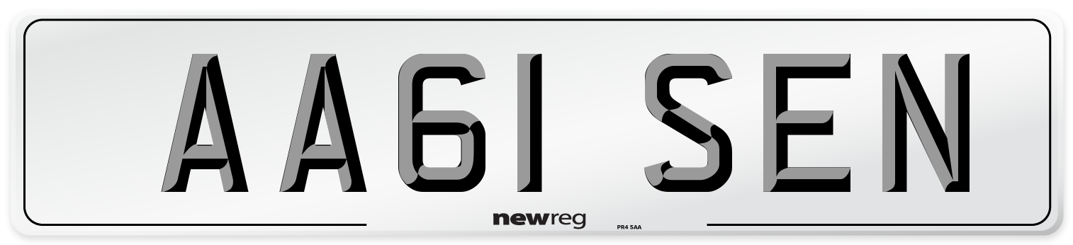 AA61 SEN Front Number Plate