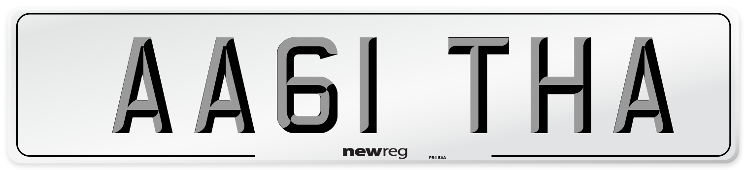 AA61 THA Front Number Plate