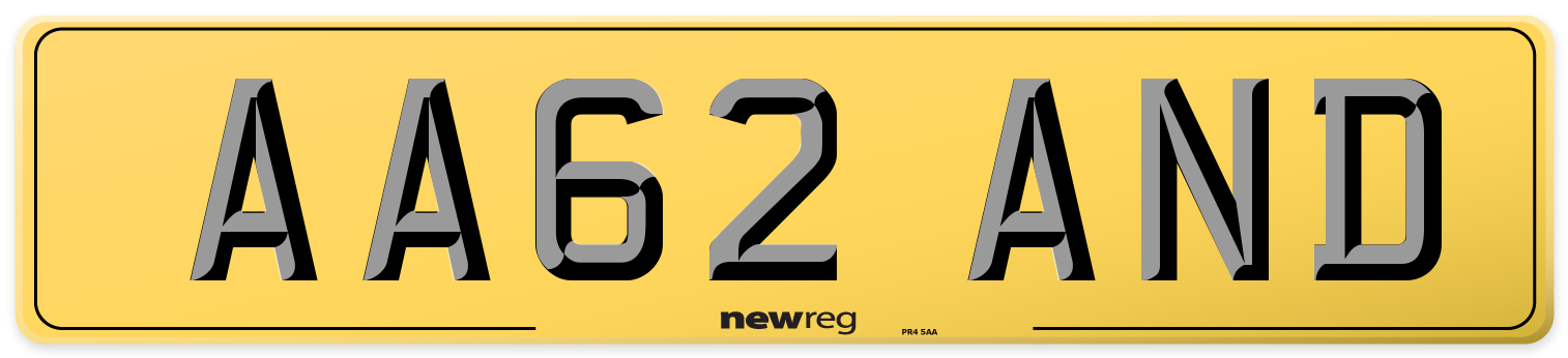 AA62 AND Rear Number Plate