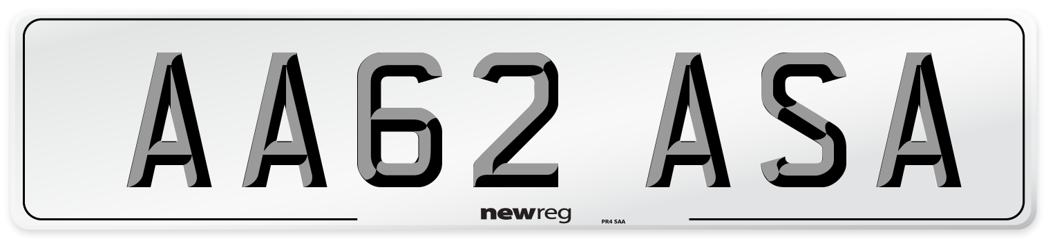 AA62 ASA Front Number Plate