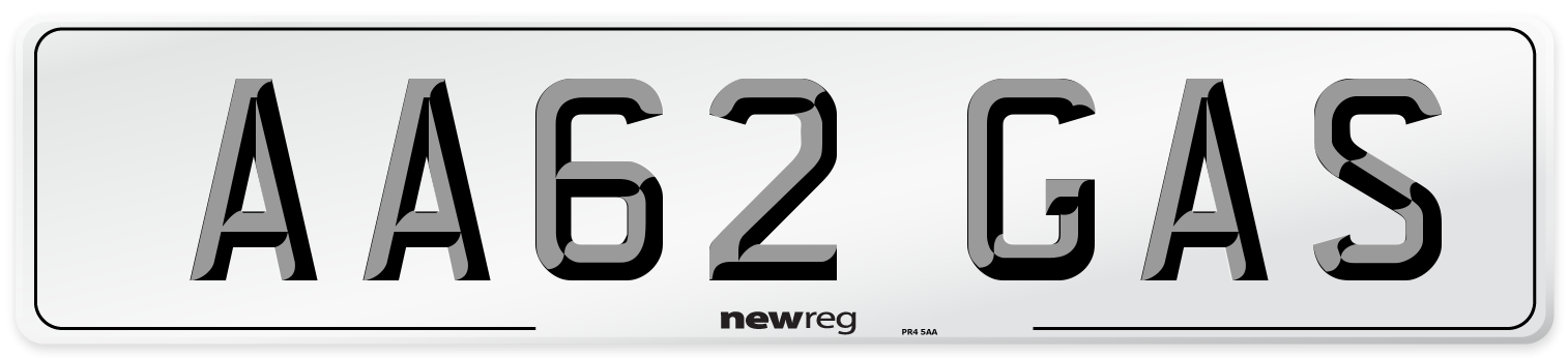AA62 GAS Front Number Plate