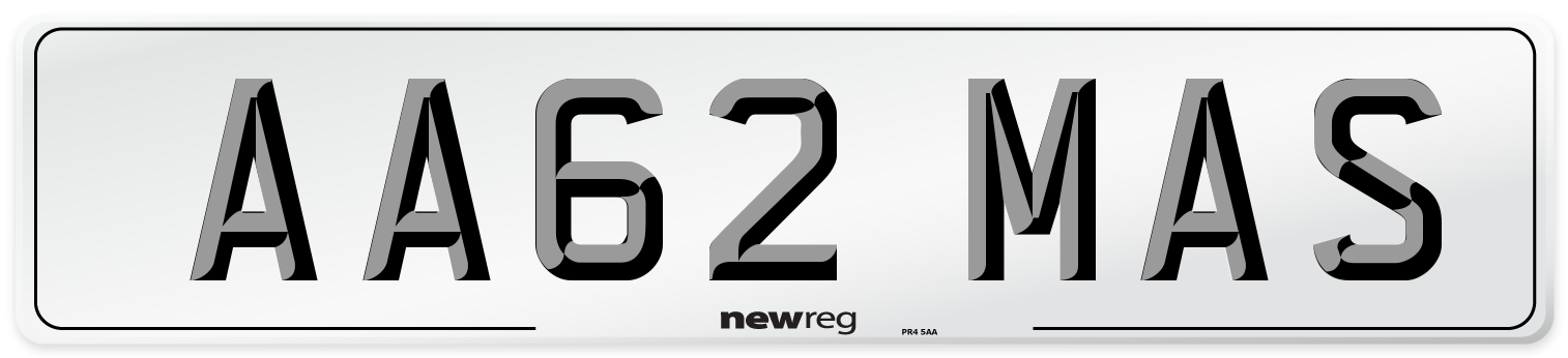 AA62 MAS Front Number Plate