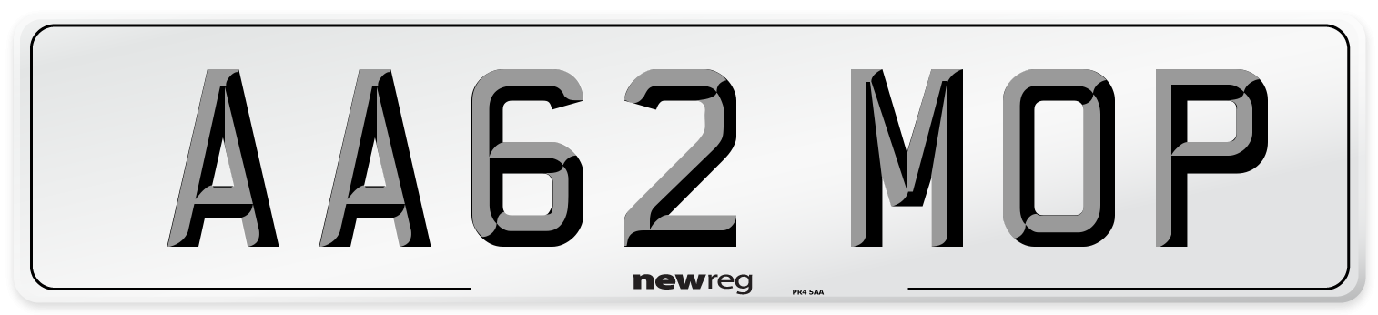 AA62 MOP Front Number Plate