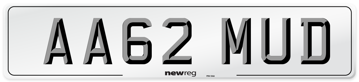 AA62 MUD Front Number Plate
