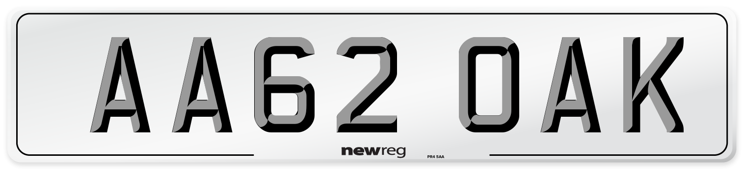 AA62 OAK Front Number Plate
