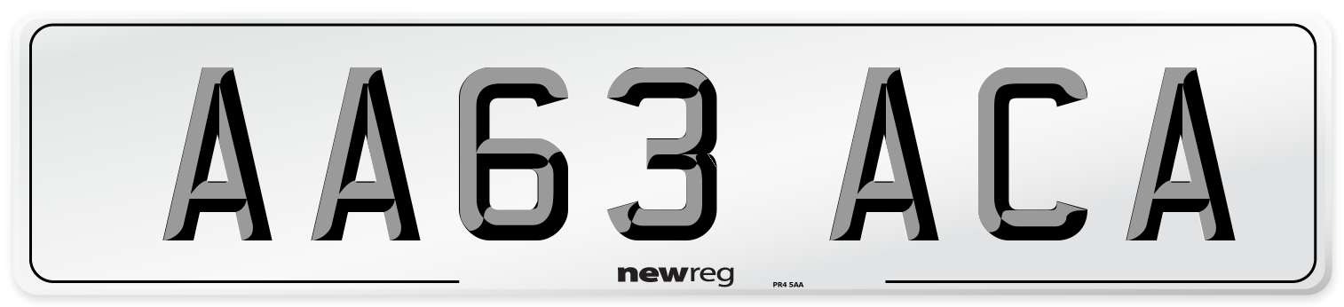 AA63 ACA Front Number Plate