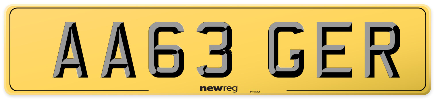 AA63 GER Rear Number Plate