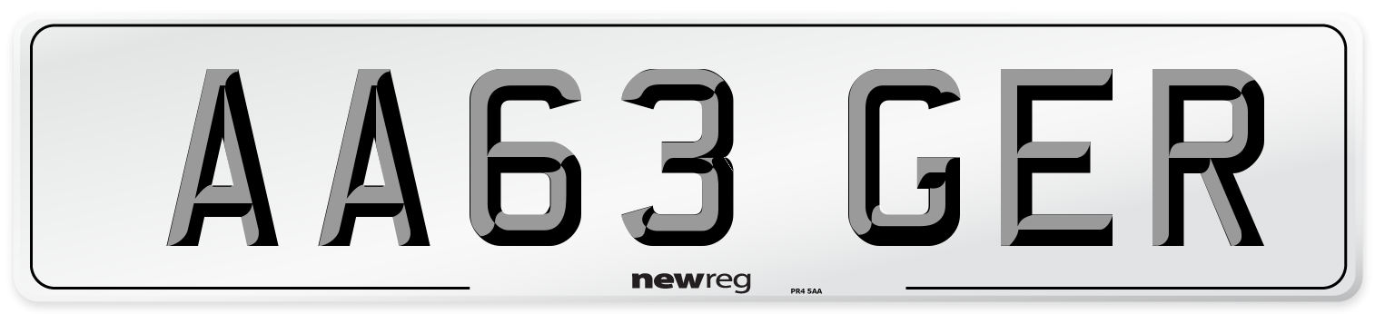 AA63 GER Front Number Plate