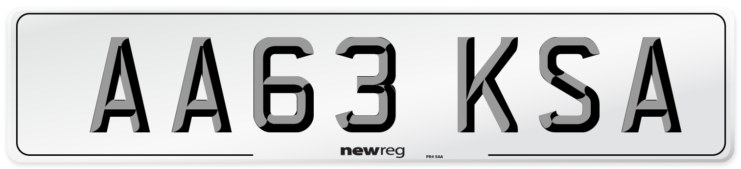AA63 KSA Front Number Plate