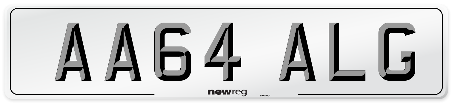 AA64 ALG Front Number Plate