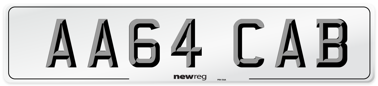 AA64 CAB Front Number Plate