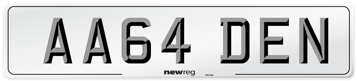 AA64 DEN Front Number Plate