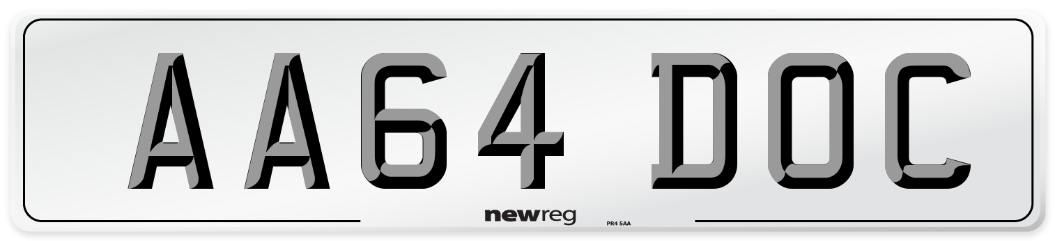AA64 DOC Front Number Plate