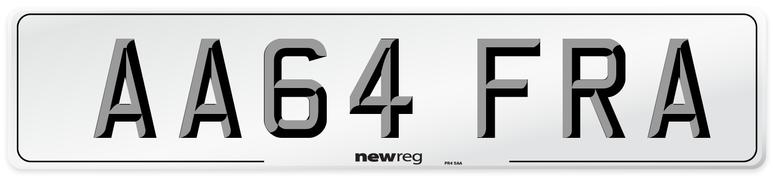 AA64 FRA Front Number Plate