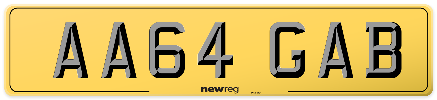 AA64 GAB Rear Number Plate
