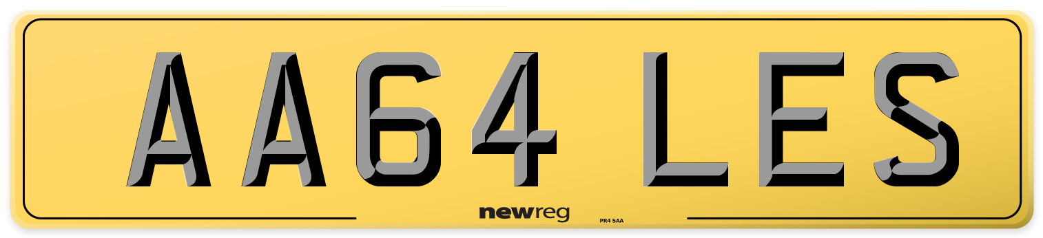 AA64 LES Rear Number Plate
