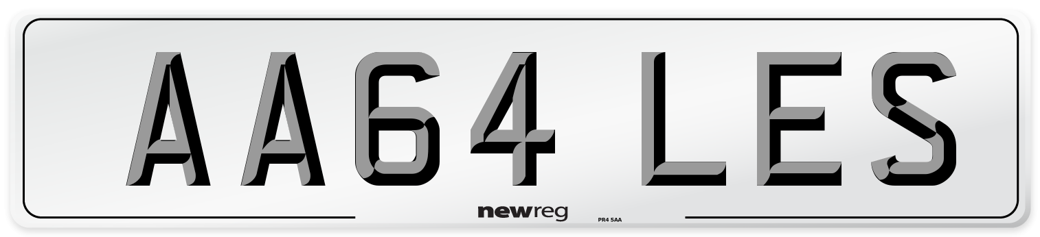 AA64 LES Front Number Plate