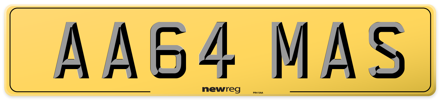 AA64 MAS Rear Number Plate