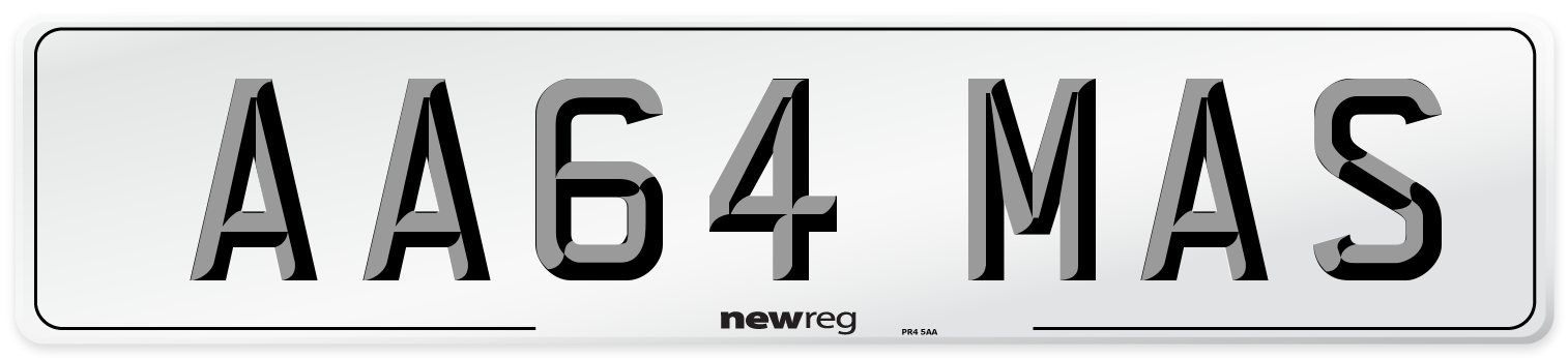 AA64 MAS Front Number Plate