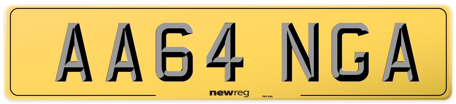 AA64 NGA Rear Number Plate