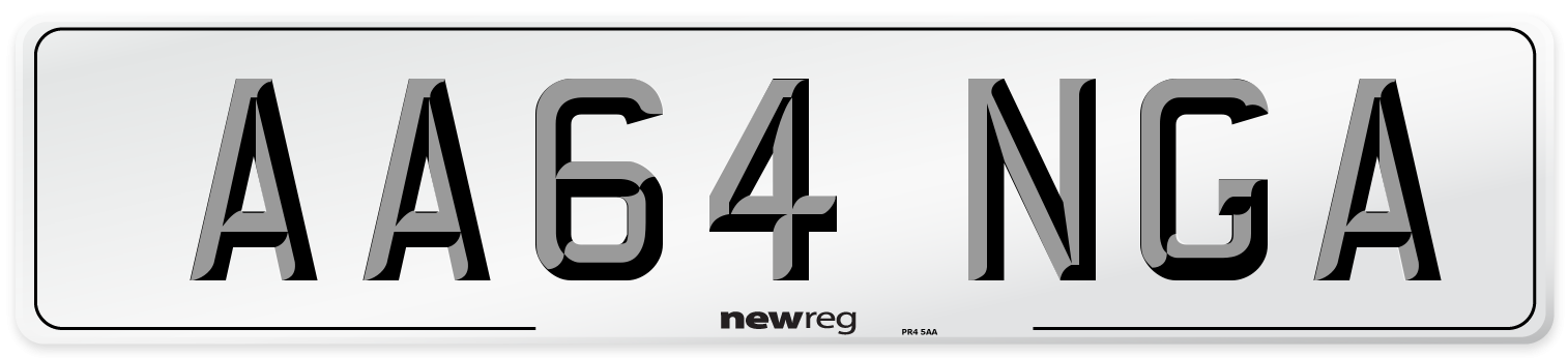 AA64 NGA Front Number Plate