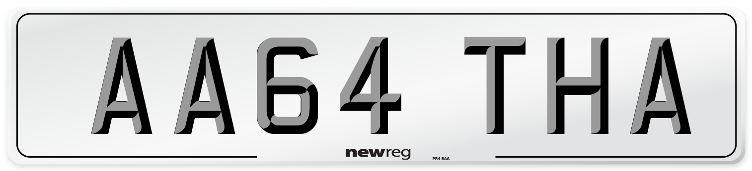 AA64 THA Front Number Plate