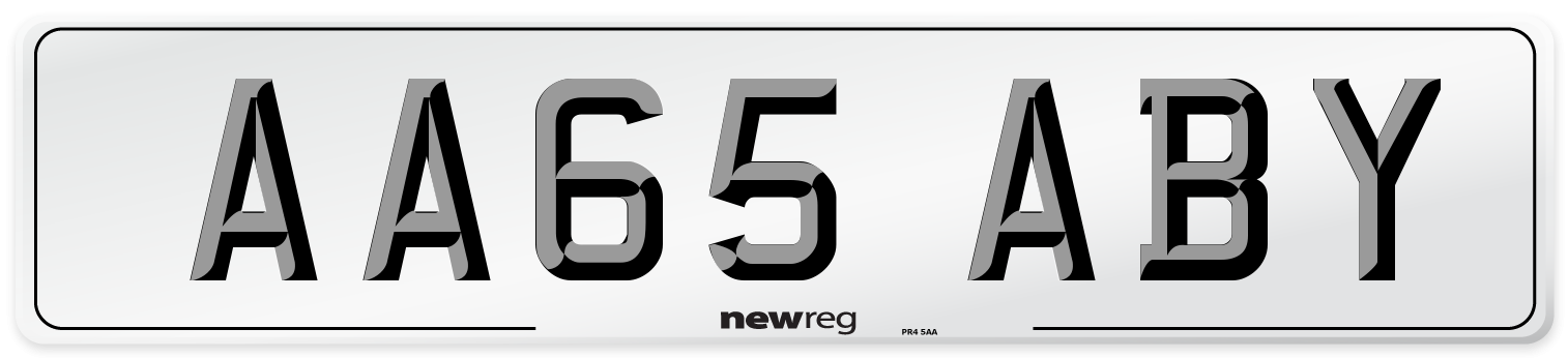 AA65 ABY Front Number Plate