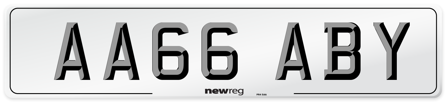 AA66 ABY Front Number Plate