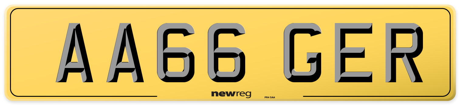 AA66 GER Rear Number Plate