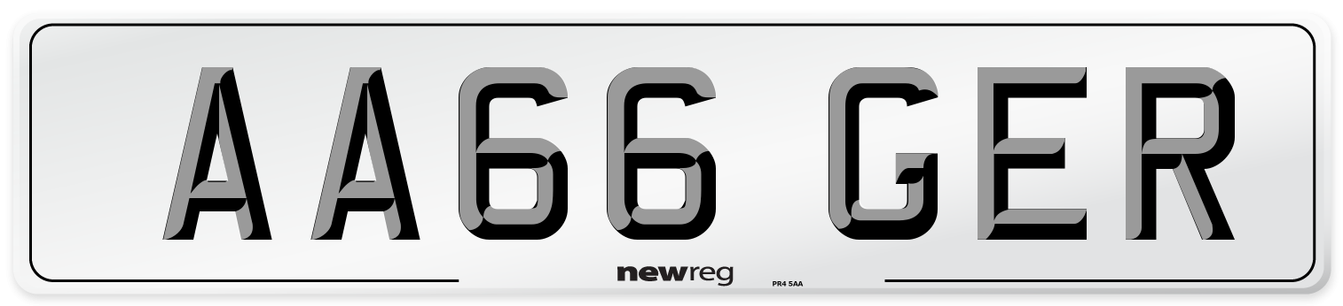 AA66 GER Front Number Plate